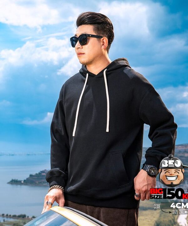 Alternative view of Áo thun hoodie tay dài casual túi nổi GXXH basic