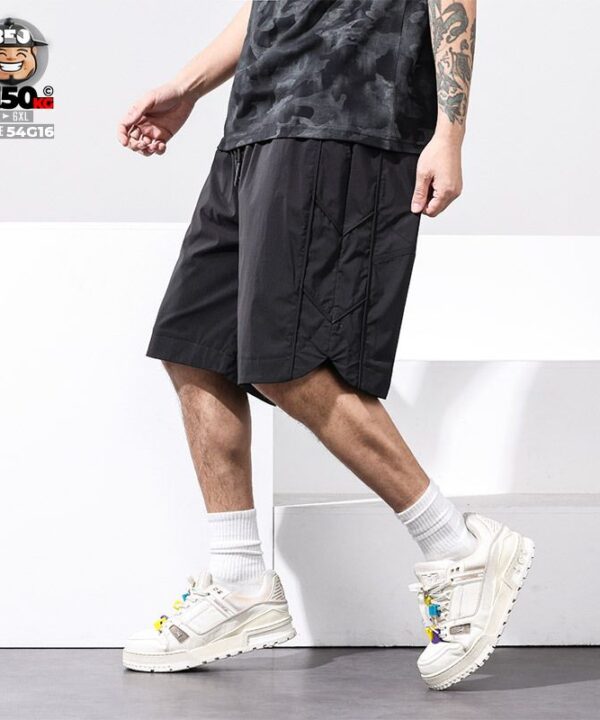 Alternative view of Quần short thun cool fabric line arrow down street art style