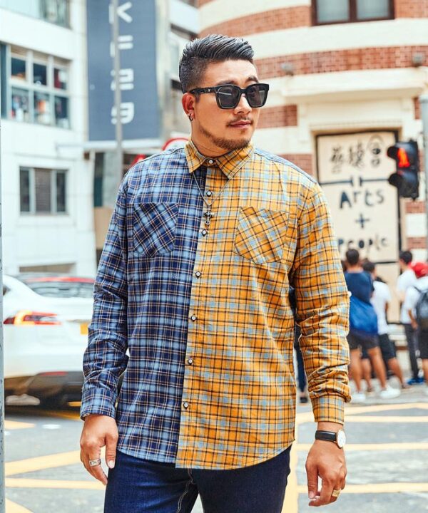 Áo sơ mi tay dài Half-Half