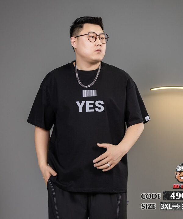 Áo thun tay ngắn cổ tròn barcode with Yes 5 Áo thun tay ngắn cổ tròn barcode with Yes 2