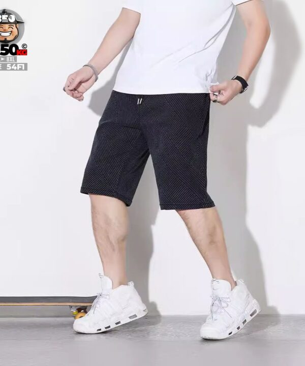 Quần ngắn jean cotton họa tiết chất liệu vải kẻ xiêng cá tính