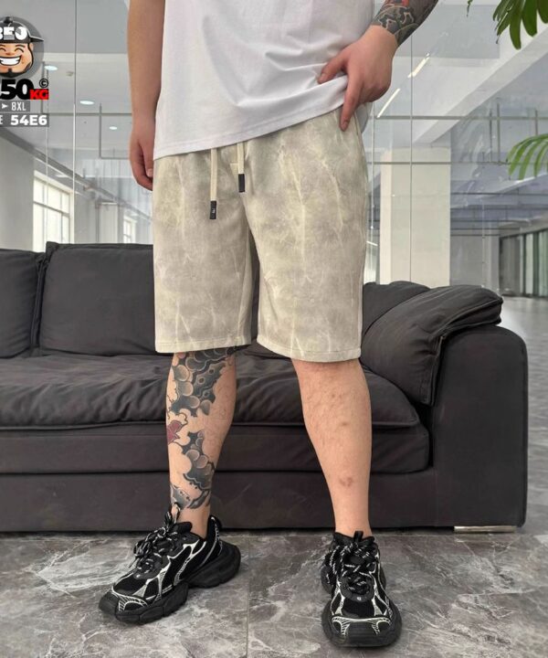 Quần short thun cotton texture forest camping style