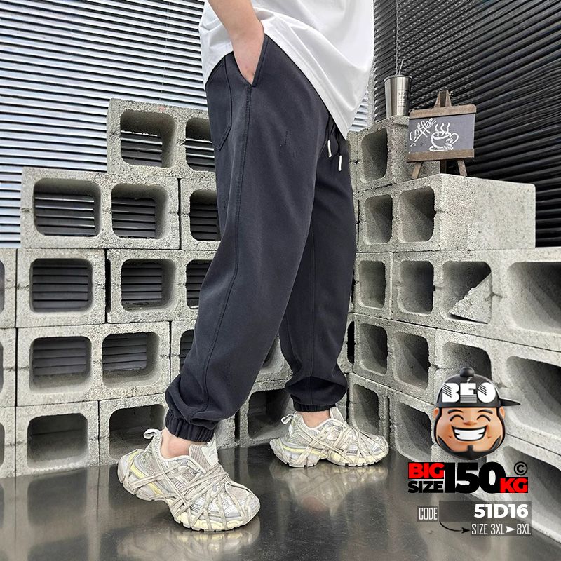 Quần dài jogger wax xù logo text street style 5 Quần dài jogger wax xù logo text street style - Ảnh 5