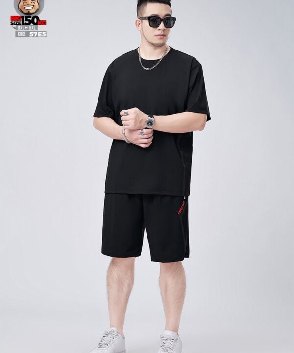 Alternative view of Đồ bộ ngắn tay Set thun lạnh bigsize chữ đỏ DEFENSE tối giản cá tính