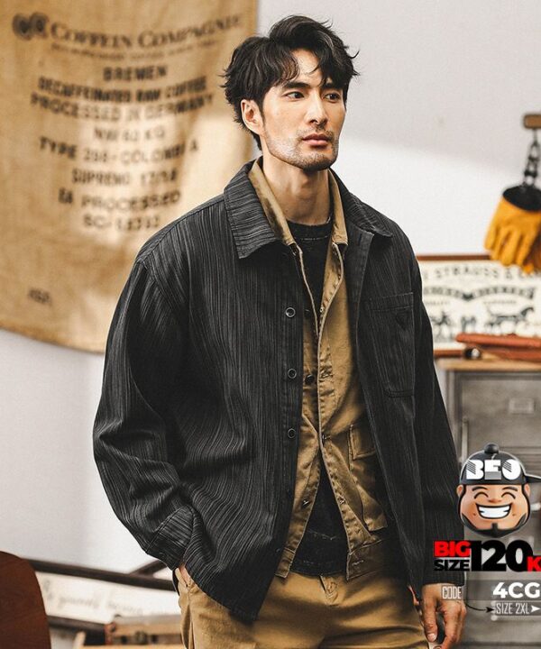 Áo khoác sơ mi Bamboo pattern phong cách Âu 3