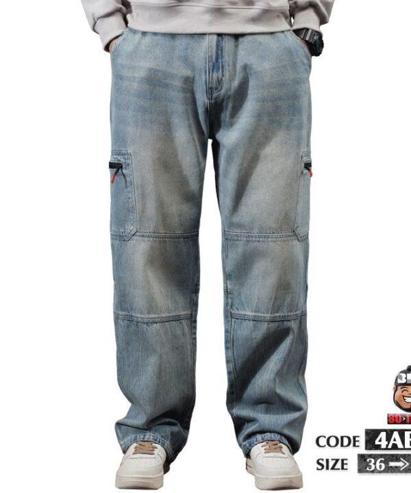 Quần dài jean baggy chỉ nổi phối túi cá tính 8 Quần dài jean baggy chỉ nổi phối túi cá tính 3