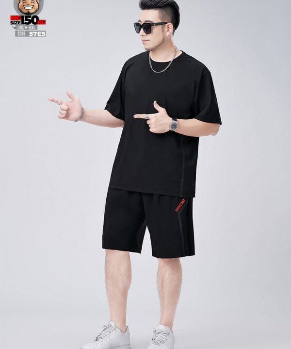 Đồ bộ ngắn tay Set thun lạnh bigsize chữ đỏ DEFENSE tối giản cá tính 5