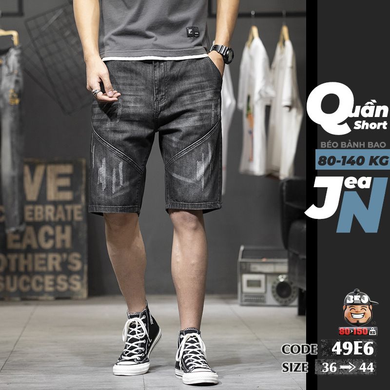 Quần ngắn jean kiểu wax mèo cào phối chỉ nổi tạo chữ V 3 Quần ngắn jean kiểu wax mèo cào phối chỉ nổi tạo chữ V - Ảnh 3