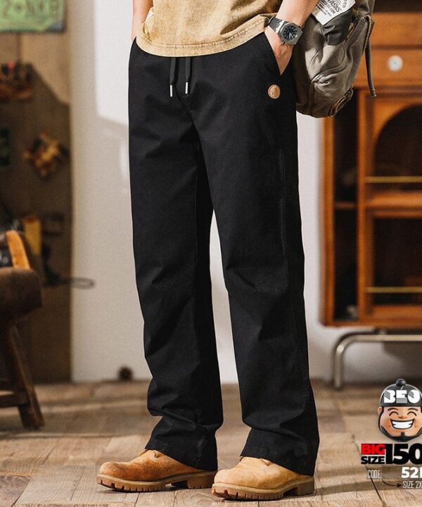 Quần dài kaki lưng thun Cargo ống suông co giãn nhẹ 3