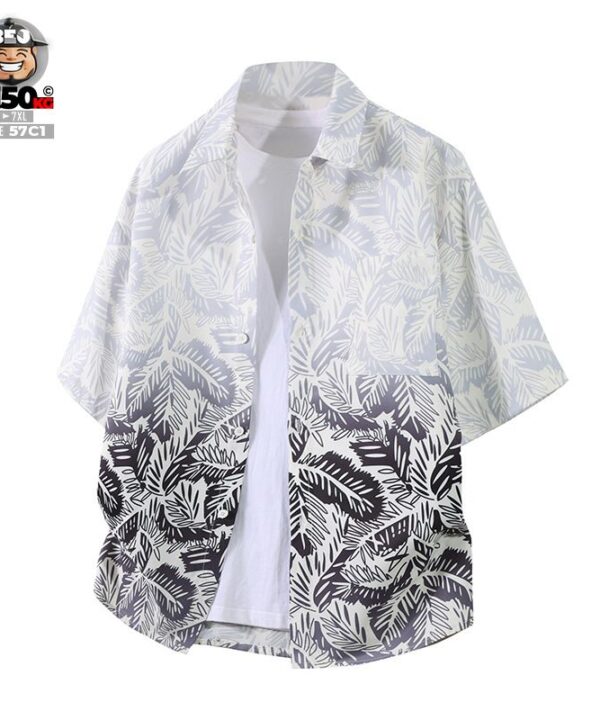 Alternative view of Áo sơ mi tay ngắn họa tiết lá ombre chuyển màu độc đáo thoáng mát