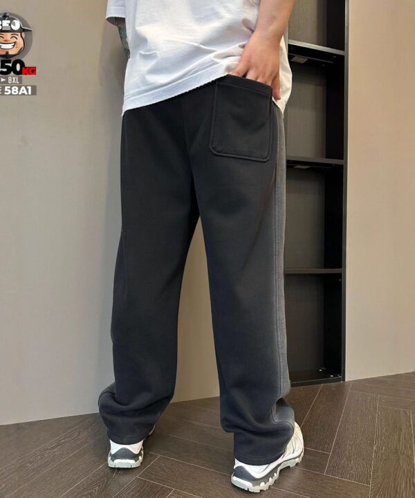 Alternative view of Quần dài jogger ống suông nhấn khối bên hong chỉ nổi tide band