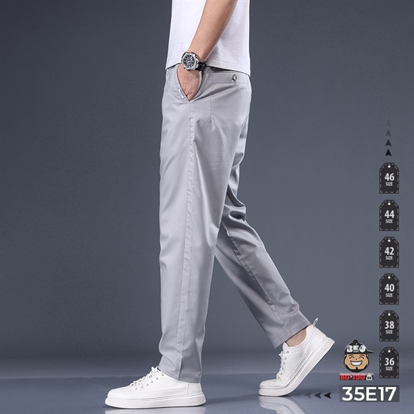 Quần dài kaki thun lưng thun ống đứng vải suông 5 Quần dài kaki thun lưng thun ống đứng vải suông - Ảnh 5