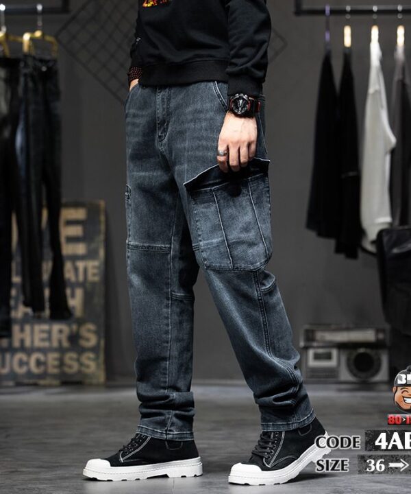 Alternative view of Quần dài jean thun phối túi ngang gối Men fit