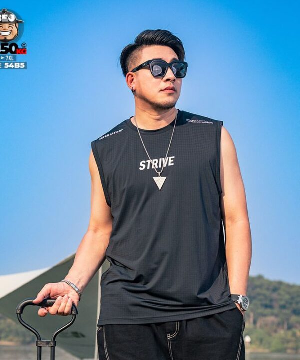 Áo thun 3 lổ Strive in chữ ngang vai năng động cá tính 2