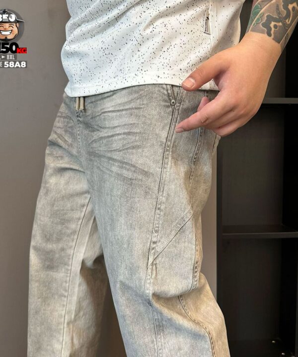 Quần dài Jean thun wax bụi cat bread ống rộng retro 4