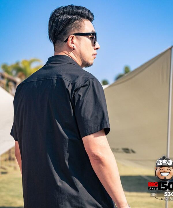 Áo sơ mi tay ngắn cotton kiểu khóa túi phong cách đường phố tối giản 9 Áo sơ mi tay ngắn cotton kiểu khóa túi phong cách đường phố tối giản 4