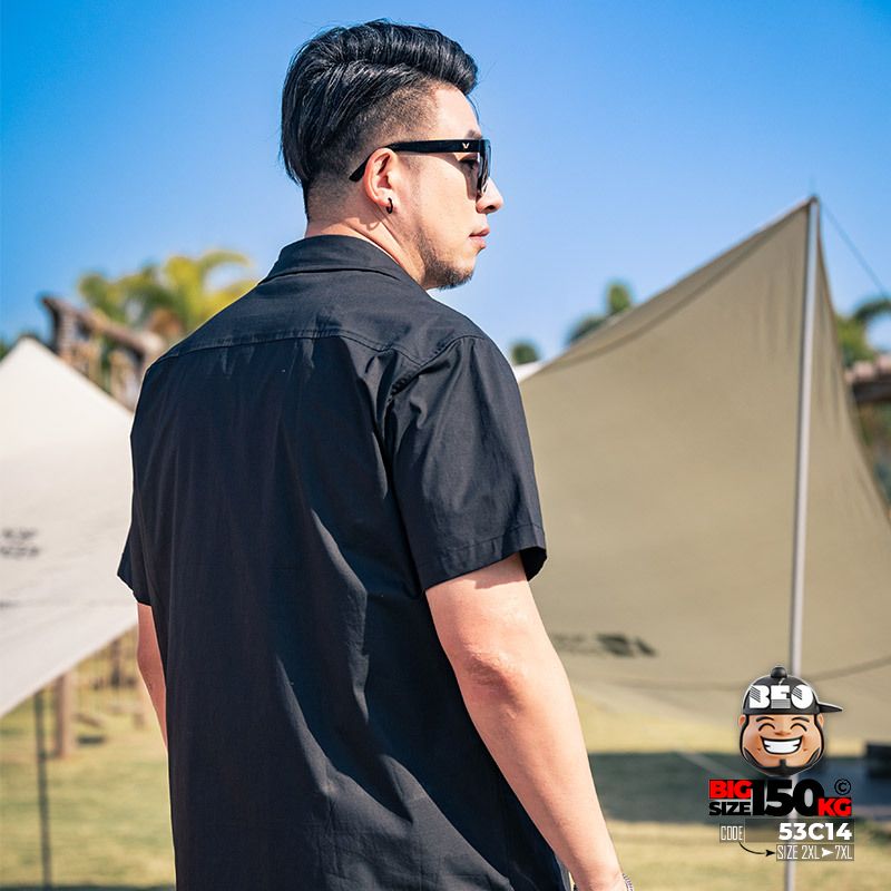 Áo sơ mi tay ngắn cotton kiểu khóa túi phong cách đường phố tối giản 5 Áo sơ mi tay ngắn cotton kiểu khóa túi phong cách đường phố tối giản - Ảnh 5