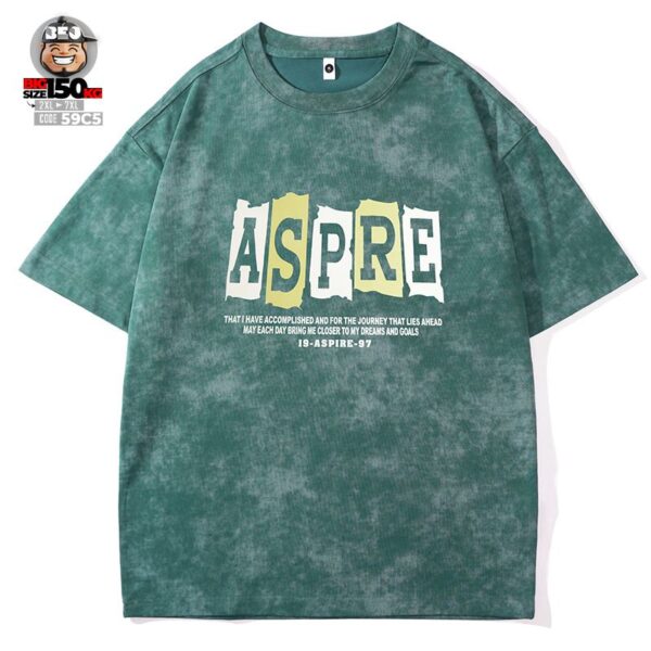 Áo thun tay ngắn cotton co giãn loose fit cách điệu ASPRE streetwear style 1