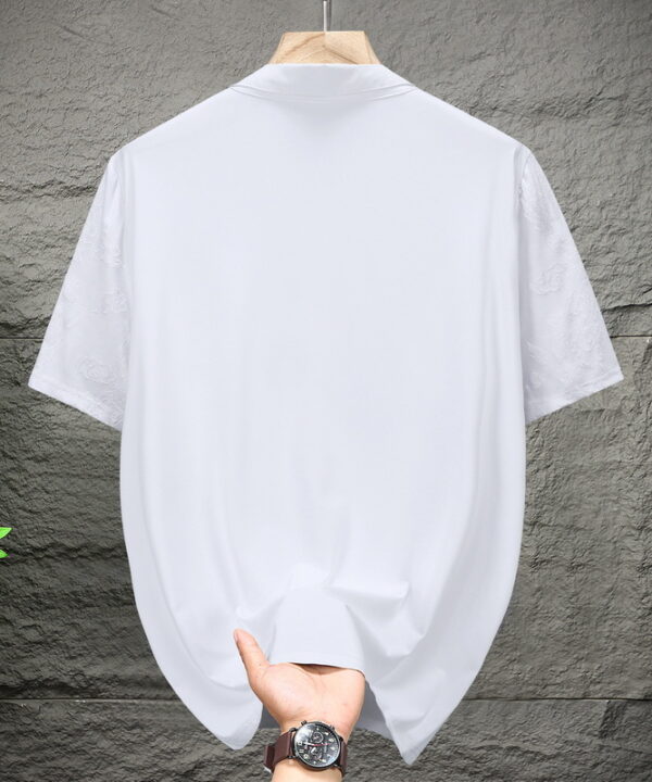 Áo thun polo vải fiber synthesis co giãn họa tiết rồng mây thêu ẩn 8 Áo thun polo vải fiber synthesis co giãn họa tiết rồng mây thêu ẩn 3