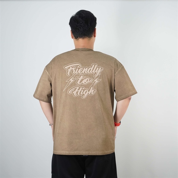 Alternative view of Áo thun tay ngắn cotton thick fabric in chữ friendly phong cách oldschool