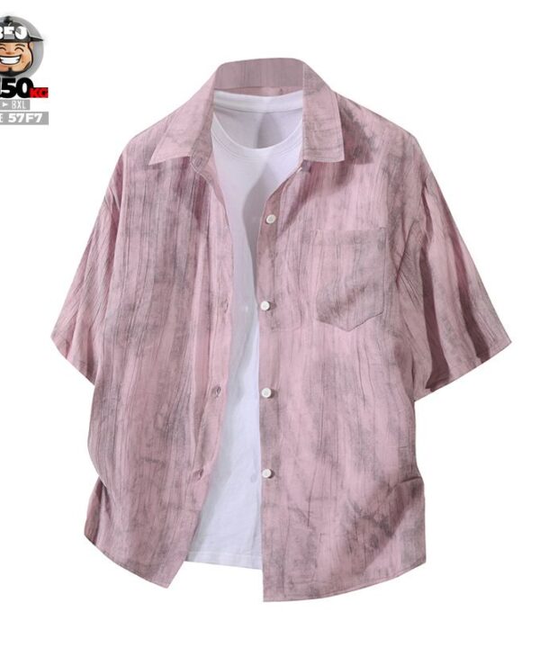 Alternative view of Áo sơ mi tay ngắn tone basic loang khói chất vải rũ thoáng