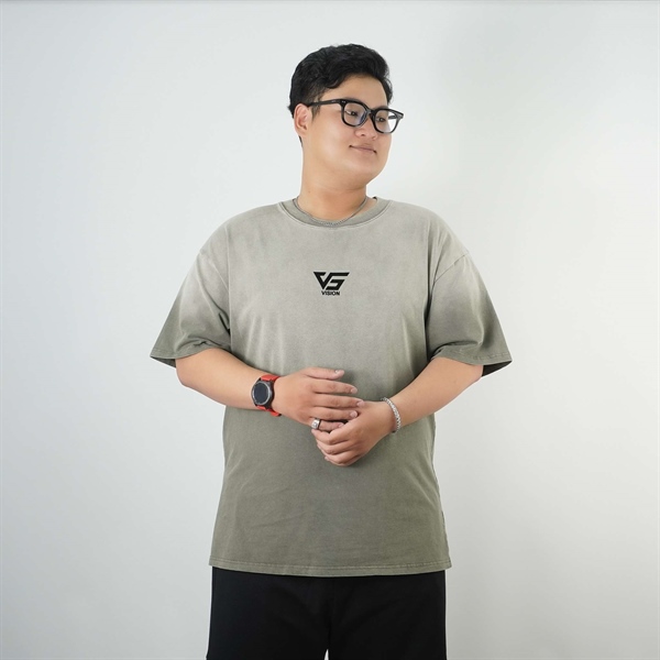 Áo thun tay ngắn cotton wash technology Vison logo retro style