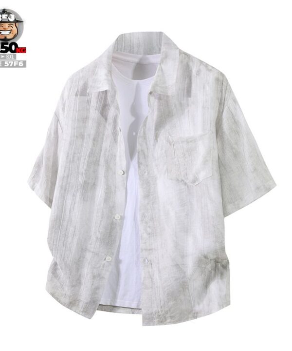 Áo sơ mi tay ngắn tone basic loang khói chất vải rũ thoáng 6 Áo sơ mi tay ngắn tone basic loang khói chất vải rũ thoáng 2