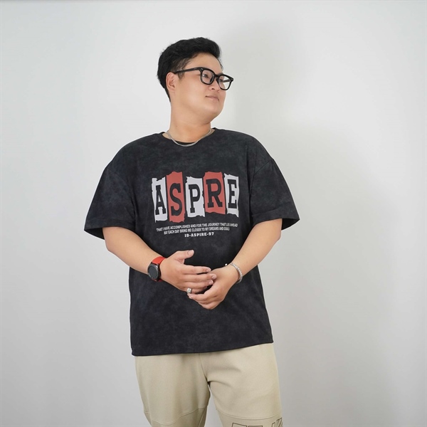 Áo thun tay ngắn cotton co giãn loose fit cách điệu ASPRE streetwear style 3 Áo thun tay ngắn cotton co giãn loose fit cách điệu ASPRE streetwear style - Ảnh 3