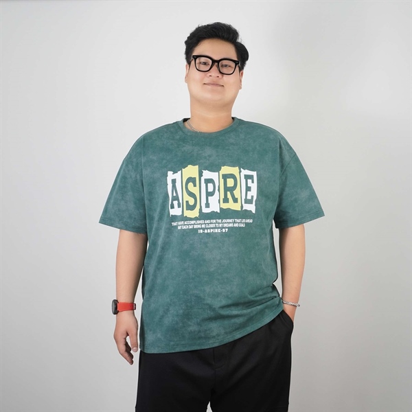 Áo thun tay ngắn cotton co giãn loose fit cách điệu ASPRE streetwear style