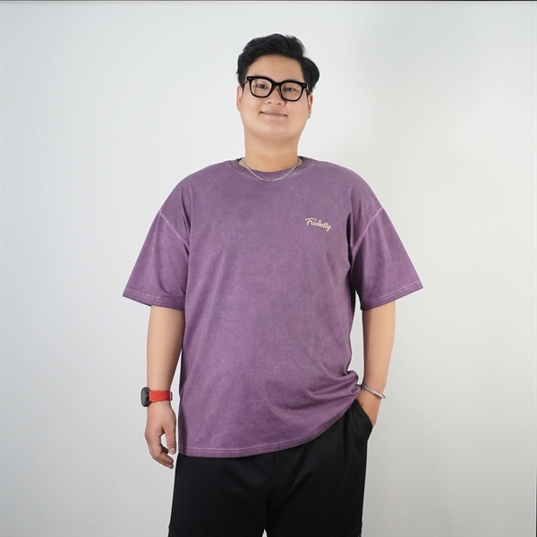 Áo thun tay ngắn cotton thick fabric in chữ friendly phong cách oldschool 3 Áo thun tay ngắn cotton thick fabric in chữ friendly phong cách oldschool - Ảnh 3