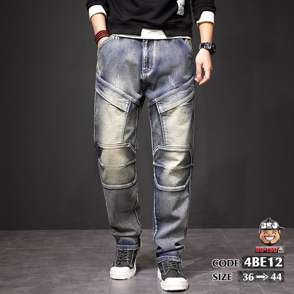 Quần dài jean ống slim fit kiếu chấp nối wax sáng phối túi hợp 3 Quần dài jean ống slim fit kiếu chấp nối wax sáng phối túi hợp - Ảnh 3