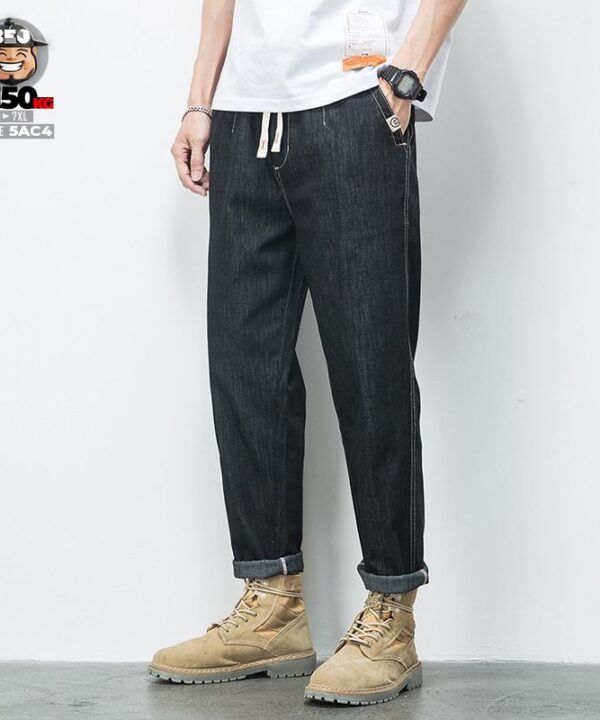 Alternative view of Quần dài jean lưng thun kết hợp túm chân halen style chín phần mỏng nhẹ