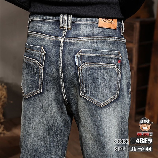Quần dài jean ống slim fit wax xước casual 4 Quần dài jean ống slim fit wax xước casual - Ảnh 4