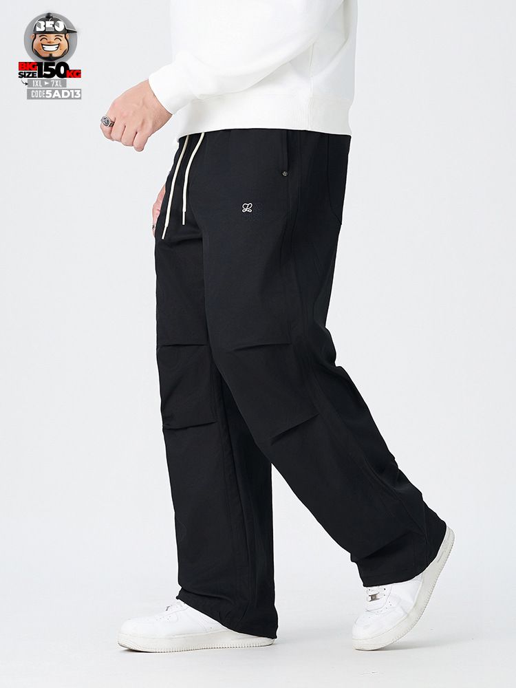 Quần dài thun polyester ống rộng phong cách tầng họa tiết thêu cá tính 3 Quần dài thun polyester ống rộng phong cách tầng họa tiết thêu cá tính - Ảnh 3