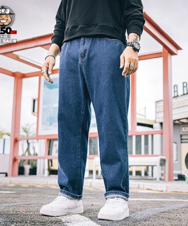 Alternative view of Quần dài jean ống suông rộng rãi wax basic style