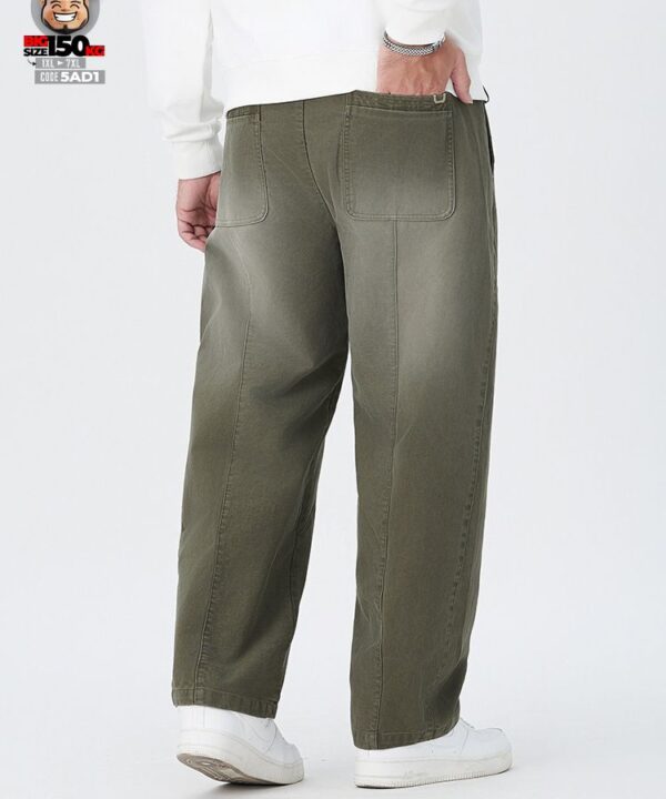 Quần dài jogger cotton form rộng giấu đùi wax khói vải suông rũ 7 Quần dài jogger cotton form rộng giấu đùi wax khói vải suông rũ 2