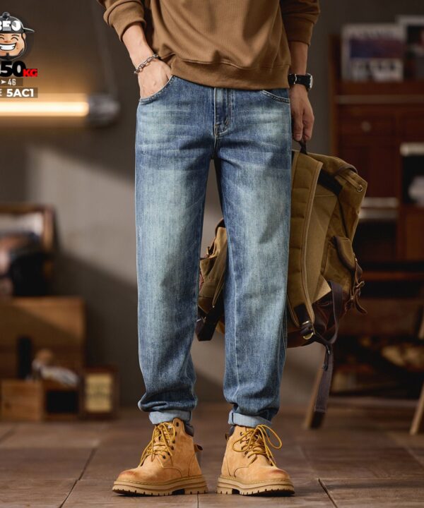 Quần dài jean ống úm slim fit co giãn old school style