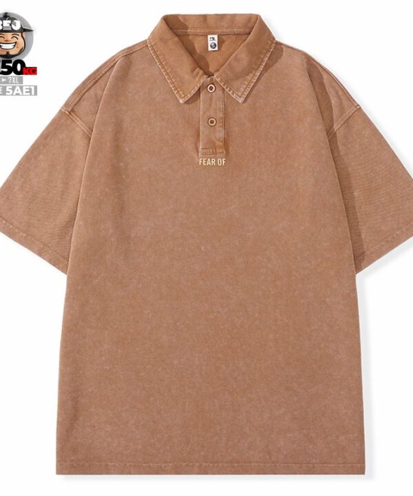 Áo thun tay ngắn Polo vải Pique cotton form rộng US classic style wash nhẹ cách điệu Frea Of 9 Áo thun tay ngắn Polo vải Pique cotton form rộng US classic style wash nhẹ cách điệu Frea Of 4