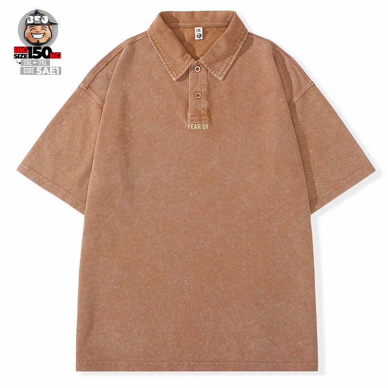 Áo thun tay ngắn Polo vải Pique cotton form rộng US classic style wash nhẹ cách điệu Frea Of 5 Áo thun tay ngắn Polo vải Pique cotton form rộng US classic style wash nhẹ cách điệu Frea Of - Ảnh 5