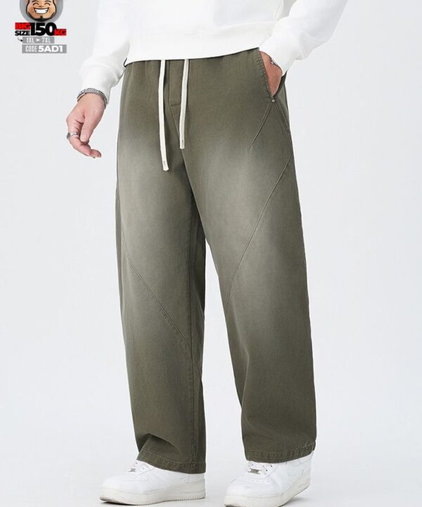 Quần dài jogger cotton form rộng giấu đùi wax khói vải suông rũ 8 Quần dài jogger cotton form rộng giấu đùi wax khói vải suông rũ 3