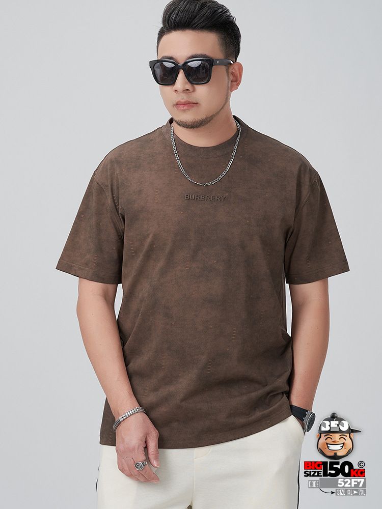 Áo thun tay ngắn Grunge Flow rách nhẹ giả distressed lecture Burbrery in nổi 1 Áo thun tay ngắn Grunge Flow rách nhẹ giả distressed lecture Burbrery in nổi