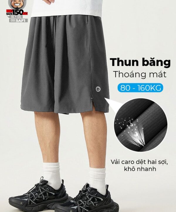 Quần ngắn thun băng gấu cách điệu logo D cá tính