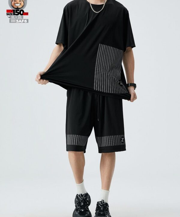 Đồ bộ thun băng tơ lạnh họa tiết sọc cá tính 8 Đồ bộ thun băng tơ lạnh họa tiết sọc cá tính 3