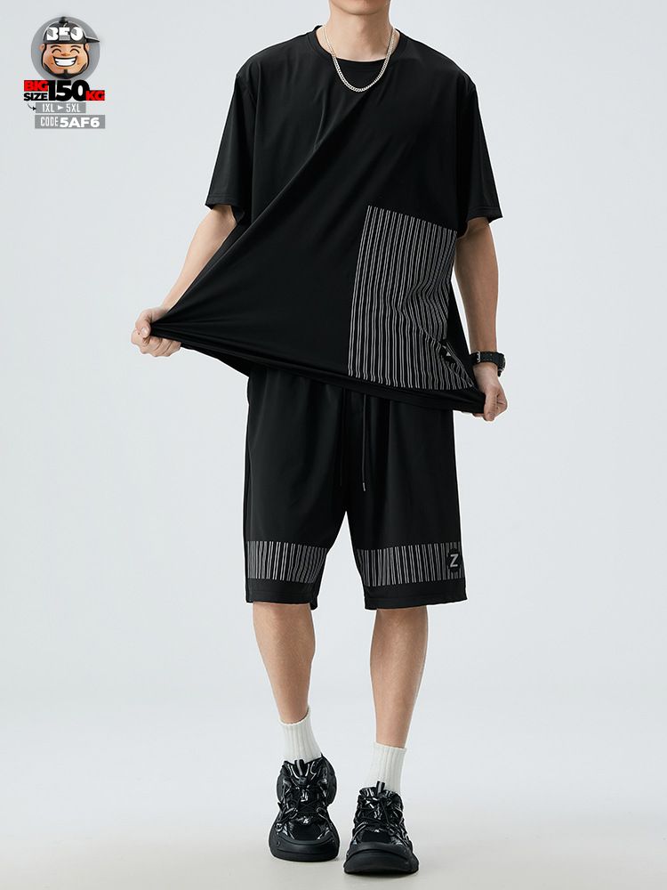 Đồ bộ thun băng tơ lạnh họa tiết sọc cá tính 4 Đồ bộ thun băng tơ lạnh họa tiết sọc cá tính - Ảnh 4