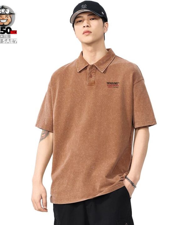 Áo thun tay ngắn Polo vải Pique cotton form rộng US classic style wash nhẹ cách điệu Unity 1987 8 Áo thun tay ngắn Polo vải Pique cotton form rộng US classic style wash nhẹ cách điệu Unity 1987 3