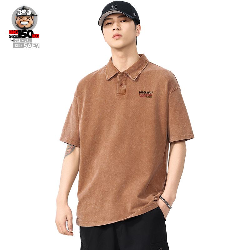 Áo thun tay ngắn Polo vải Pique cotton form rộng US classic style wash nhẹ cách điệu Unity 1987 4 Áo thun tay ngắn Polo vải Pique cotton form rộng US classic style wash nhẹ cách điệu Unity 1987 - Ảnh 4