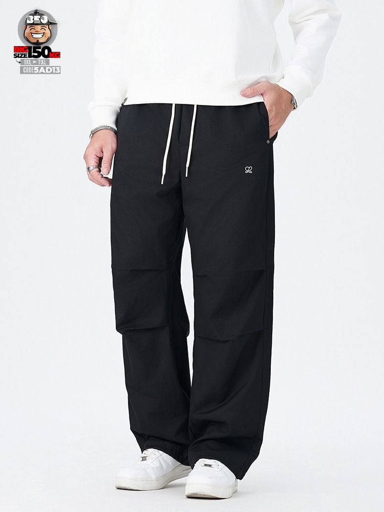 Quần dài thun polyester ống rộng phong cách tầng họa tiết thêu cá tính 1 Quần dài thun polyester ống rộng phong cách tầng họa tiết thêu cá tính