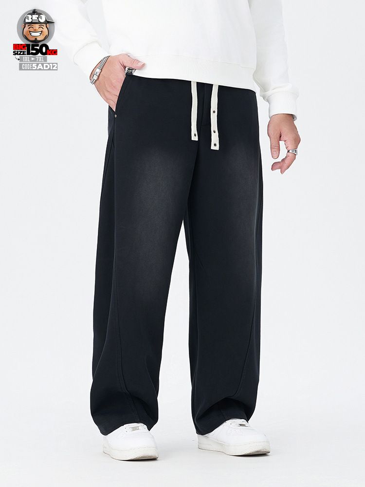 Quần dài ống rộng Japan band giãn nhẹ chỉ nổi retro 2 Quần dài ống rộng Japan band giãn nhẹ chỉ nổi retro - Ảnh 2