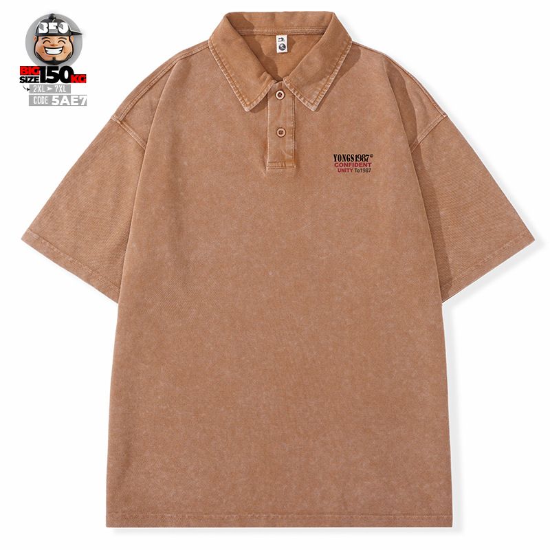 Áo thun tay ngắn Polo vải Pique cotton form rộng US classic style wash nhẹ cách điệu Unity 1987 5 Áo thun tay ngắn Polo vải Pique cotton form rộng US classic style wash nhẹ cách điệu Unity 1987 - Ảnh 5