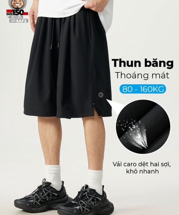 Alternative view of Quần ngắn thun băng gấu cách điệu logo D cá tính